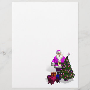 Papier Ribbons roses du Père Noël