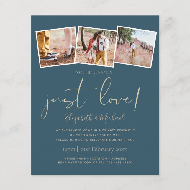 Papier Rien De Fancy Just Love Elopement Faire-part (Devant)