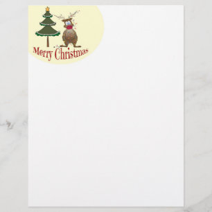 Papier Rindeer coincé dans les lumières Lettre de Noël Pa