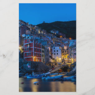 Papier Riomaggiore la nuit Cinque Terre Ligurie Italie