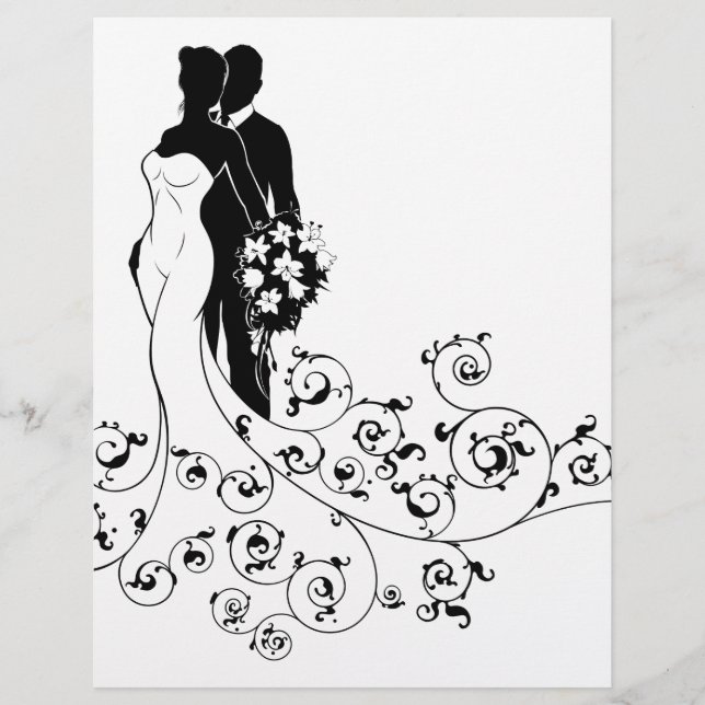 Papier Robe de mariée et Mariage de chambre de mariage Si (Devant)