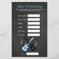 Rock a bye Rockstar Baby shower Predictions jeu