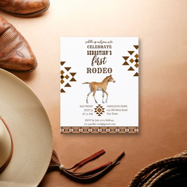 Papier Rodeo sud-ouest cheval cowboy budget invitation (Créateur téléchargé)