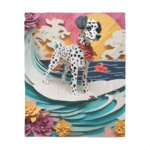 Papier Rokoko Dalmatiner Surfen Pastellfarben
