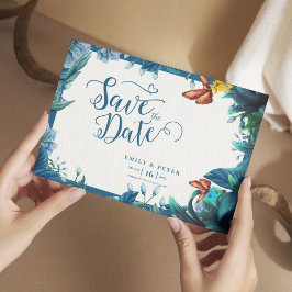 Papier Romantic Blue Green Watercolor Foliage Wedding