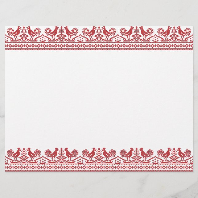 Papier Rooster cross-stitch (Devant)