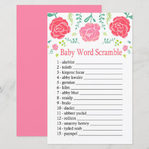 Papier Rose Baby mot scramble jeu