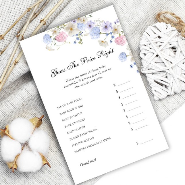 Papier Rose Bleu Fleur sauvage Genre Révéler Devinez Le P (Créateur téléchargé)