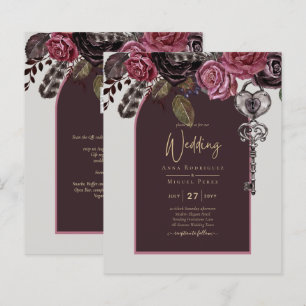 Papier ROSE BOTHIQUE Bourgogne Mariage de automne