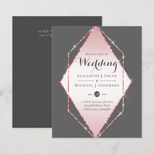 Papier Rose budget Gold Foil Look Mariage géométrique