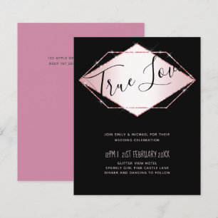 Papier Rose budget Gold Foil Look Mariage géométrique