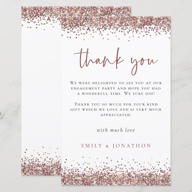 Papier Rose Budget Gold Parties scintillant Engagement Pa (Devant / Derrière)
