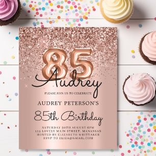 Papier Rose Budget Parties scintillant d'or 85e anniversa