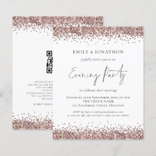 Papier ROSE BUDGET Parties scintillant d'or Code QR Soiré