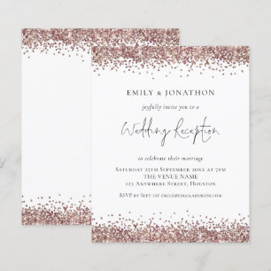 Papier ROSE BUDGET Parties scintillant d'or Invitation de