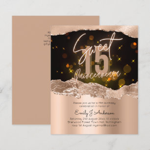 Papier ROSE BUDGET Parties scintillant Gold Foil Quincean