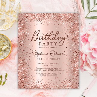 Papier Rose Budget Parties scintillant or 13e anniversair