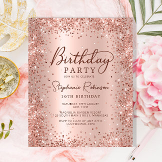 Papier Rose Budget Parties scintillant or 16e anniversair