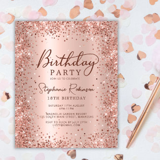 Papier Rose Budget Parties scintillant or 18e anniversair