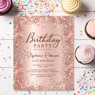 Papier Rose Budget Parties scintillant or 21e anniversair