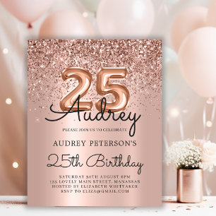 Papier Rose Budget Parties scintillant or 25e anniversair
