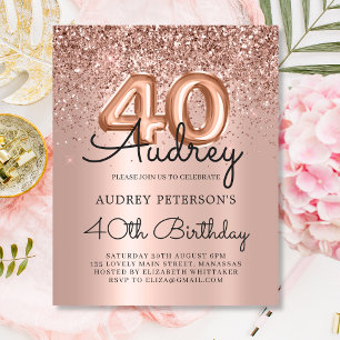 Papier Rose Budget Parties scintillant or 40e anniversair