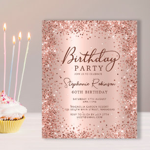 Papier Rose Budget Parties scintillant or 60e anniversair