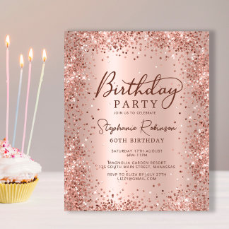 Papier Rose Budget Parties scintillant or 60e anniversair