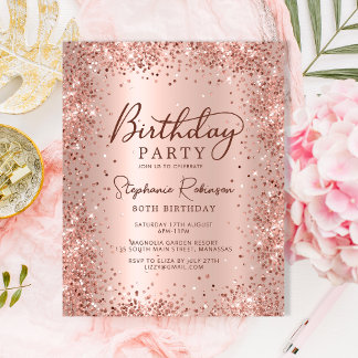 Papier Rose Budget Parties scintillant or 80e anniversair