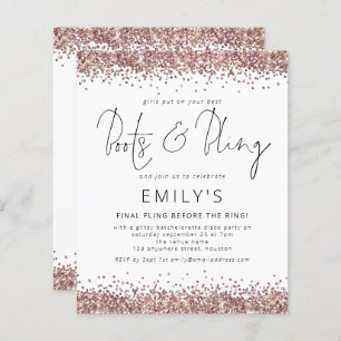 Papier ROSE BUDGET Parties scintillant or  Bachelorette I