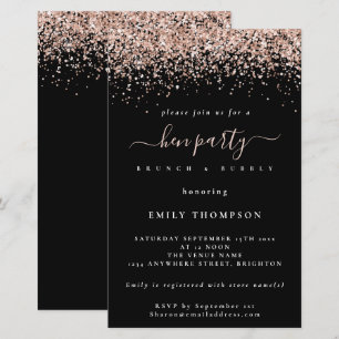 Papier Rose Budget Parties scintillant or Black Hen  Invi