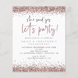 Papier Rose Budget Parties scintillant Or Elle A Dit Oui 