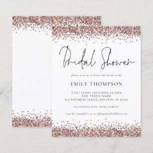 Papier Rose Budget Parties scintillant or Invitation de d