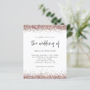 Papier Rose Budget Parties scintillant or Mariage Invitat