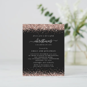 Papier Rose Budget Parties scintillant or Noël Invitation