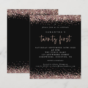 Papier Rose Budget Parties scintillant or Noir 21e Invita