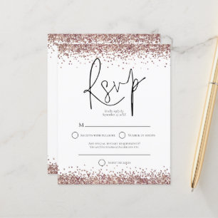 Papier Rose Budget Parties scintillant or Script Mariage
