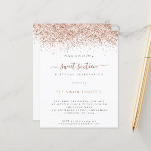 Papier Rose Budget Parties scintillant or Sweet 16 Glam I