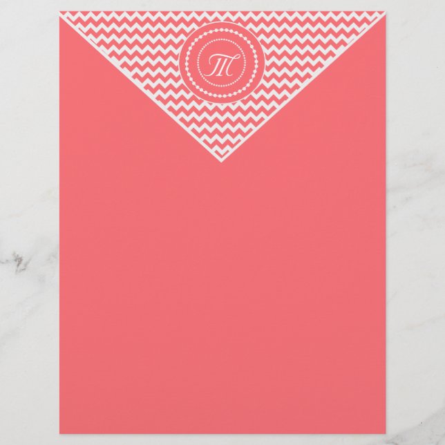 Papier Rose Chevron Monogrammé (Devant)