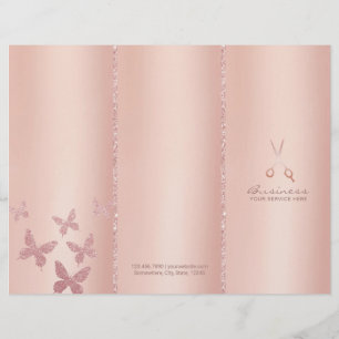 Papier Rose de cheveux en or ciseau Tri-Fold Bruchures