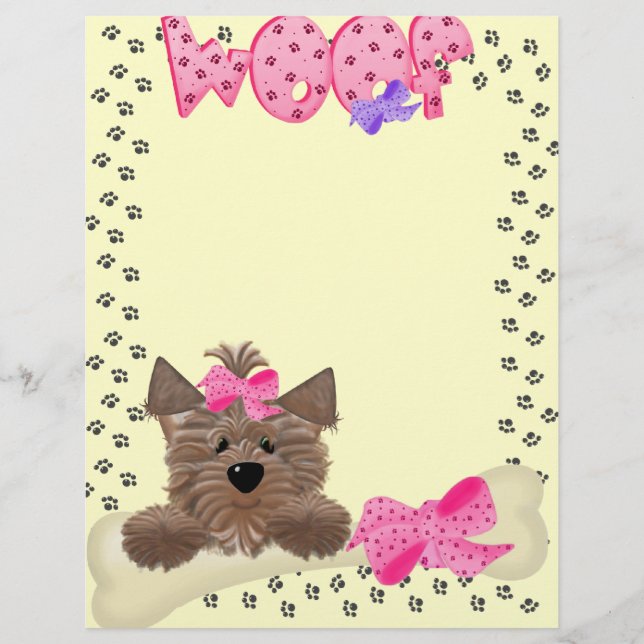 Papier Rose Du Bureau De Woof Print Letterhead (Devant)