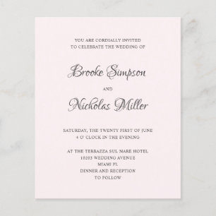 Papier Rose   FAIBLE COÛT Simple Élégant Mariage minimal