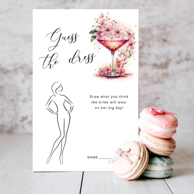 Papier Rose Floral Devinez la Fête des mariées robe jeu (Créateur téléchargé)