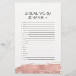 Papier Rose Gold Brushstroke Brid Word Scramble Jeu