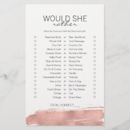 Papier Rose Gold Brushstroke Mariée Voudrait-Elle Plutôt