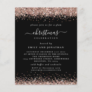 PAPIER   Rose Gold Glitzer Weihnachtsschwarz Einla