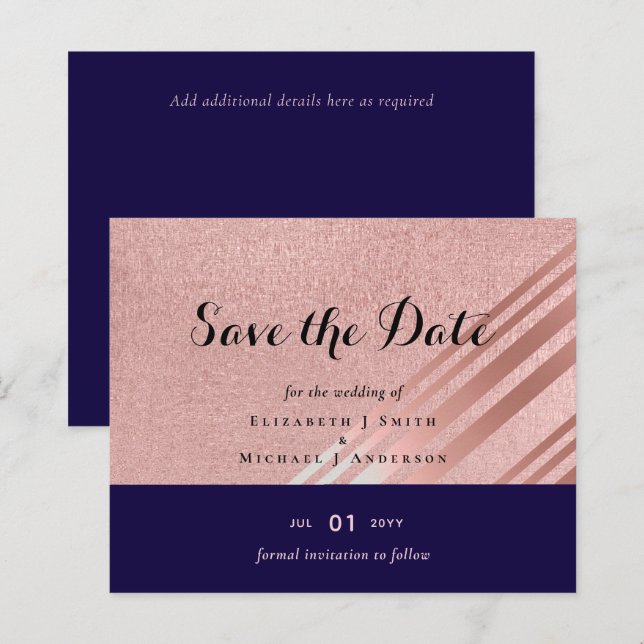 Papier Rose Gold Marine Parties scintillant bleue  Foil L (Devant / Derrière)
