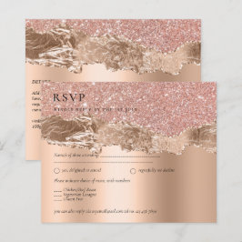 Papier Rose Gold Moderne Glamor Mariage Invitation