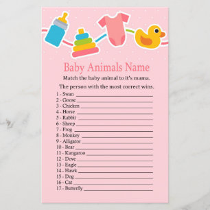 Papier Rose Jouets pour bébés Bébé Animaux Nom Jeu