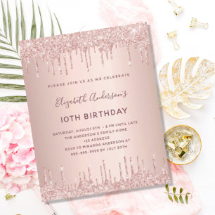Papier Rose or parties scintillant gouttes budget Anniver